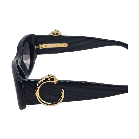 CARTIER.....Elegant CARTIER DARK STRIPED  Sunglasses with Gold Accents main image 5